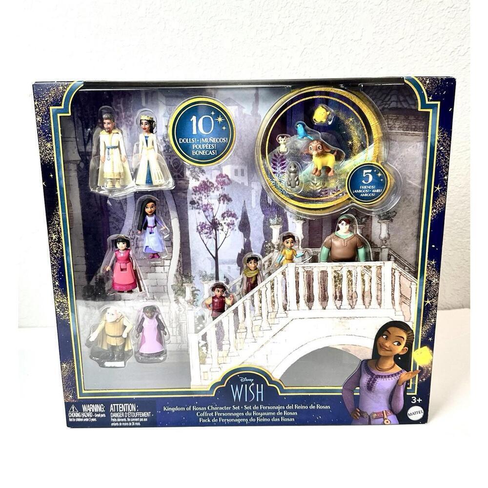 Disney Wish Kingdom of Rosas Character Set New In Box -10 Figurines, & 5 Friends